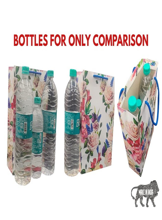 Arrow Paper Products Deluxe Rose Flower Printed Paper Gift Bags for Return Gifts | Weddings | Birthday | Holiday Gifting & Presents (Size: 28x20x7.5 cm | Pack of 80) - Image 5